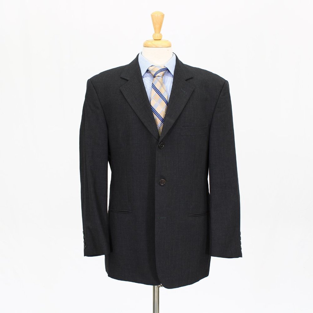 Hugo Boss 44R Gray Solid 3-Button Sport Coat Blazer Jacket O636